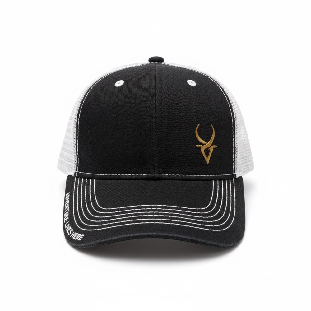 True Magnum Trucker Hat Mesh Snapback Black White Adventure Lives Here Cap